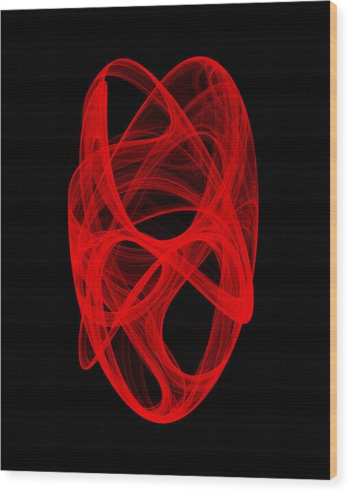 Strange Attractor Wood Print featuring the digital art Bends Unraveling IV by Robert Krawczyk