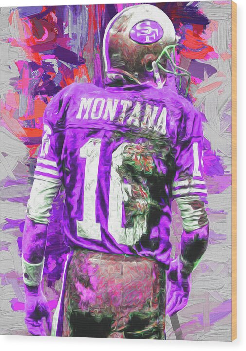 Joe Montana Wood Print featuring the photograph Joe Montana 16 San Francisco 49ers Football by David Haskett II