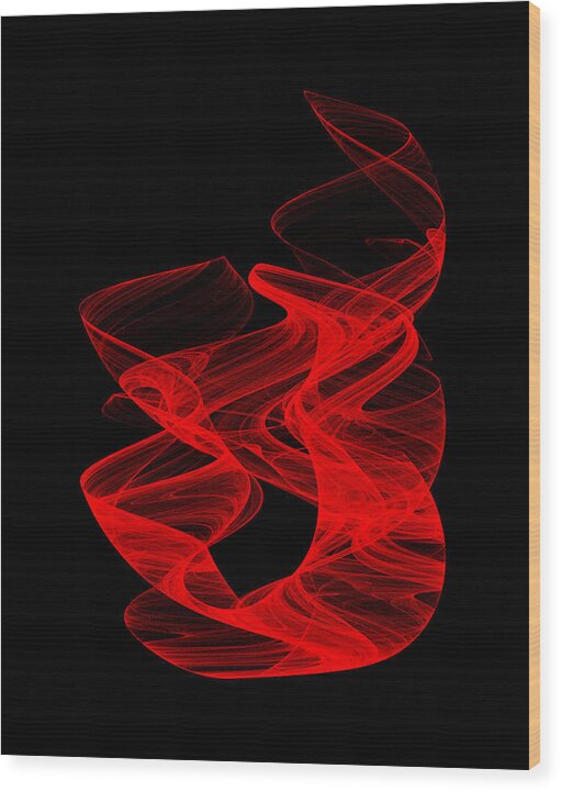 Strange Attractor Wood Print featuring the digital art Smoldering Rise I by Robert Krawczyk