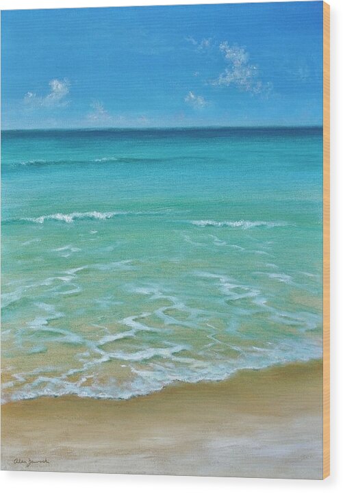 Seascape Wood Print featuring the painting Low Tide by Alan Zawacki