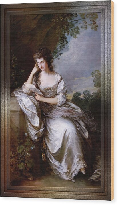 Frances Browne Wood Print featuring the painting Frances Browne by Thomas Gainsborough by Rolando Burbon