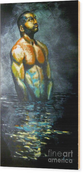 Figure Wood Print featuring the painting Without Pretense by Robert D McBain