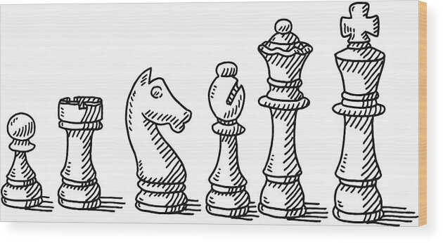 Cartoon Chess Board Drawing