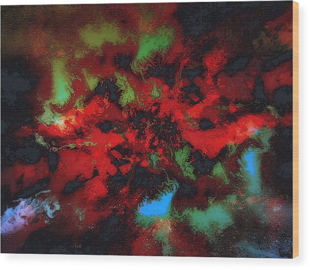 Nebula Wood Print featuring the painting Nebula Rosa #1 by Michaelalonzo Kominsky