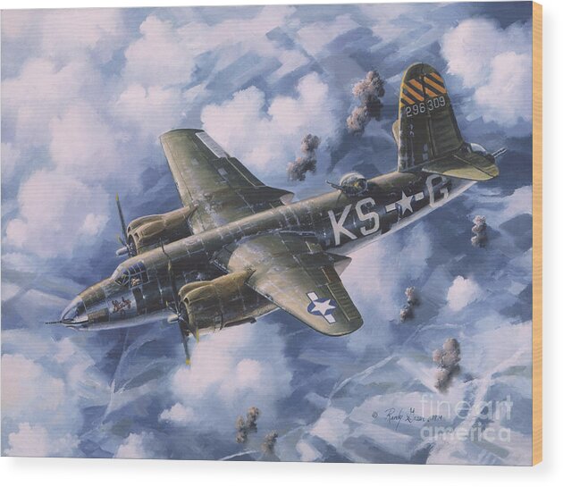 Aviation Wood Print featuring the painting Last Flight of the SHIRLEY D by Randy Green