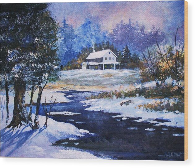 Landscapes Wood Print featuring the painting Winter Solitude by Al Brown