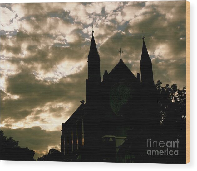 Church Wood Print featuring the photograph Higher Skies by Trish Hale