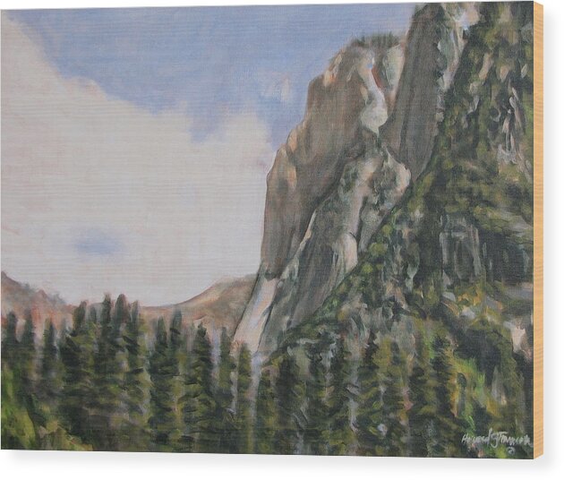 Landscape Wood Print featuring the painting One Flight Up #1 by Howard Stroman