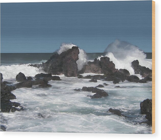 Sea Wood Print featuring the digital art Seascape 8 #1 by Michaelalonzo Kominsky