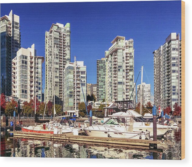 Vancouver Canada Wood Print featuring the photograph Vancouver British Columbia Canada Cityscape 4358 by Amyn Nasser