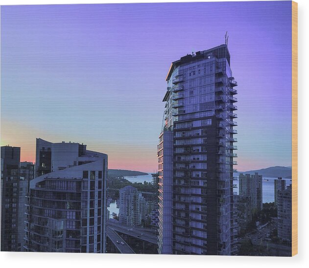 Vancouver Canada Wood Print featuring the photograph Vancouver British Columbia Canada Cityscape 4432 by Amyn Nasser