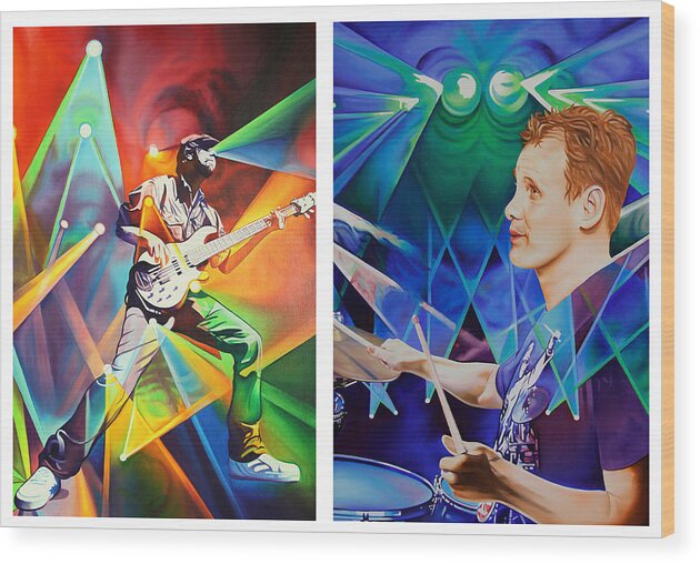 Umphrey's Mcgee Wood Print featuring the painting Ryan and Kris by Joshua Morton