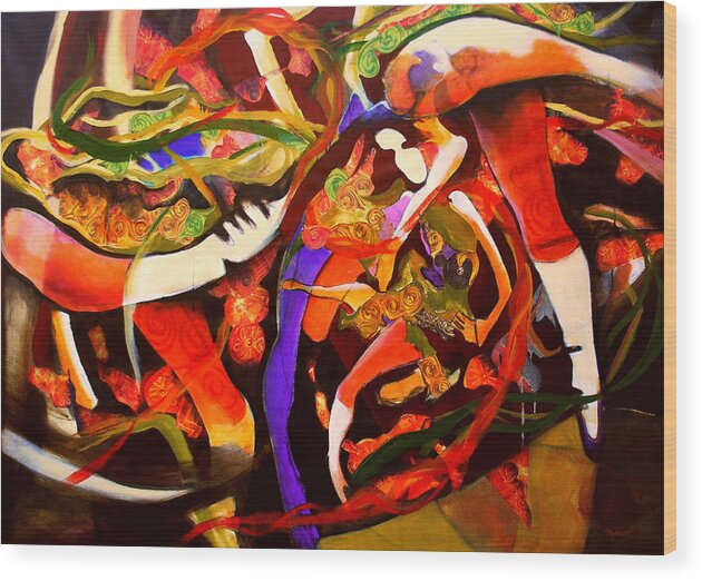 Irish Wood Print featuring the painting Dance Frenzy by Georg Douglas