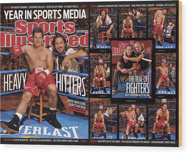 Magazine Cover Wood Print featuring the photograph Mark Wahlberg And Christian Bale Sports Illustrated Cover by Sports Illustrated