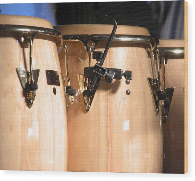 Three Wood Print featuring the photograph Three Drums 3458 by Jerry Sodorff