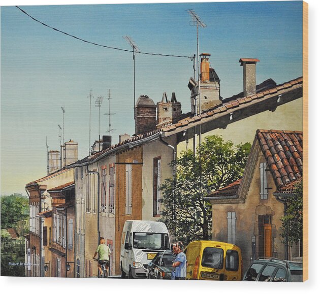 Southern France Wood Print featuring the painting Chimneys of Auch by Robert W Cook 