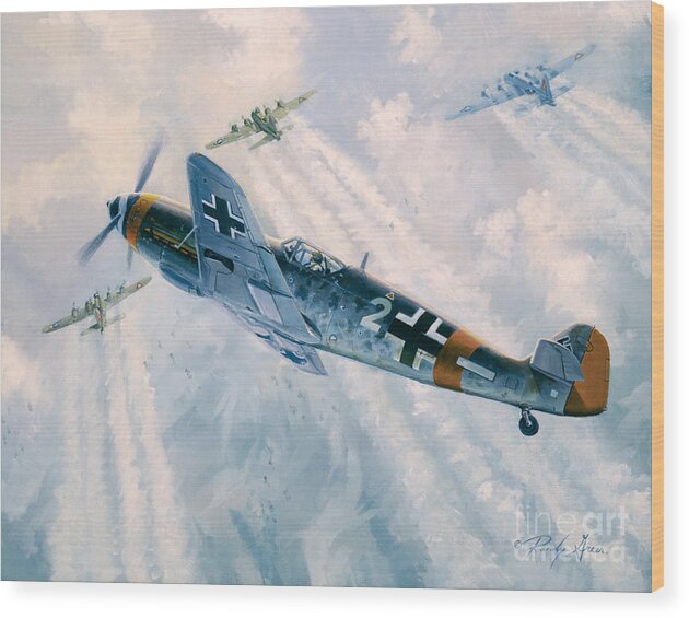Aviation Art Print Wood Print featuring the painting Familiarity Breeds Respect by Randy Green