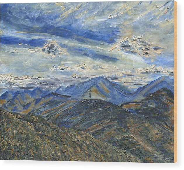 Adirondacks Wood Print featuring the painting The Dix Range From Giant Peak by Denny Morreale