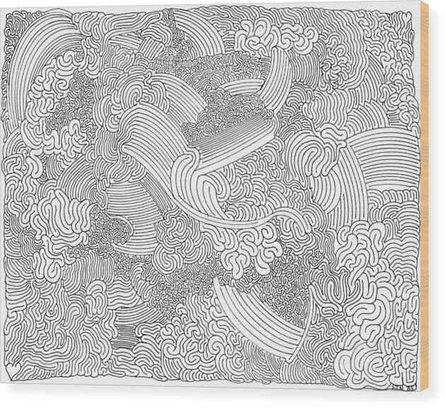 Mazes Wood Print featuring the drawing Inspiration by Steven Natanson