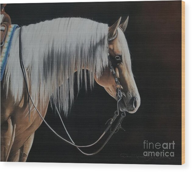 Palomino Wood Print featuring the pastel Not Just Another Pretty Face by Joni Beinborn