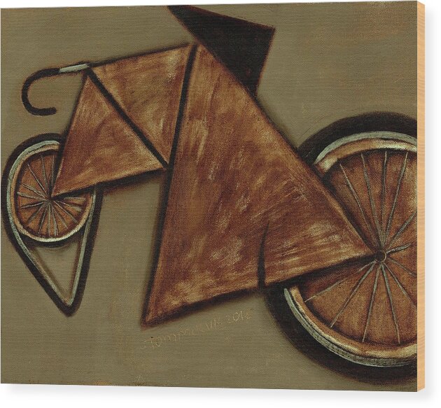 Bike Wood Print featuring the painting Tommervik Art Bicycle Bike Art Print by Tommervik