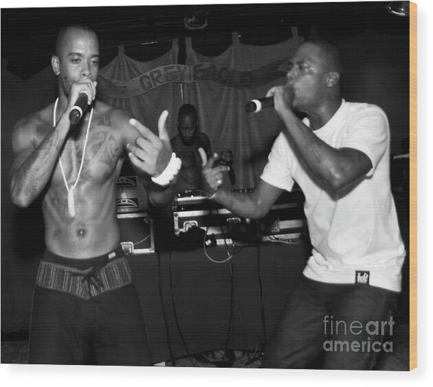 2011 Wood Print featuring the photograph Dead Prez Photos with M-1, stic.man and mikeflo #1 by David Oppenheimer