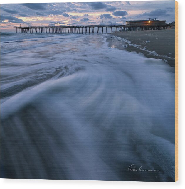 Outer Banks Wood Print featuring the photograph Cross Currents 9920 by Dan Beauvais