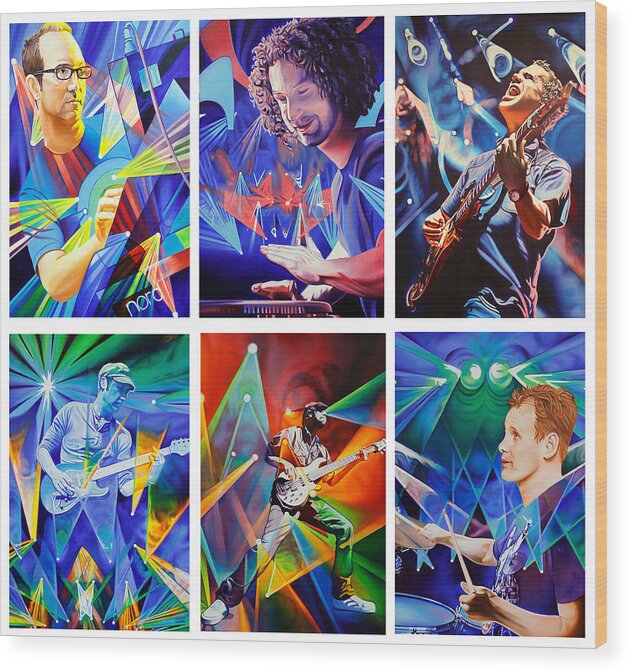Umphrey's Mcgee Wood Print featuring the painting Umphrey's McGee by Joshua Morton