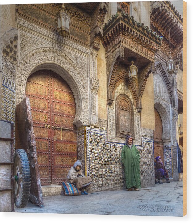 Fes Wood Print featuring the photograph Fes medina by Claudio Maioli