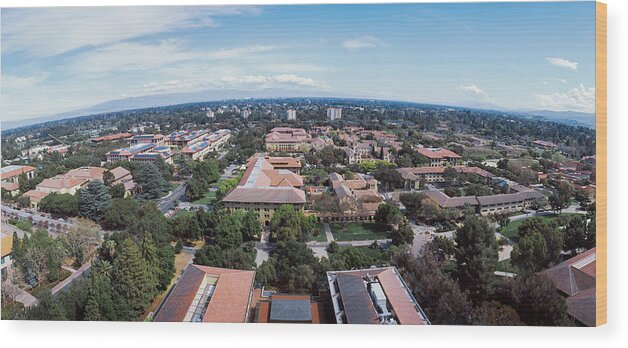 Photography Wood Print featuring the photograph Aerial View Of Stanford University #4 by Panoramic Images