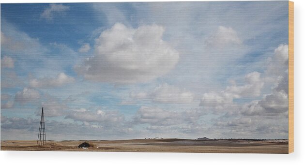 Scenics Wood Print featuring the photograph A Windmill On The Prairie by Driendl Group