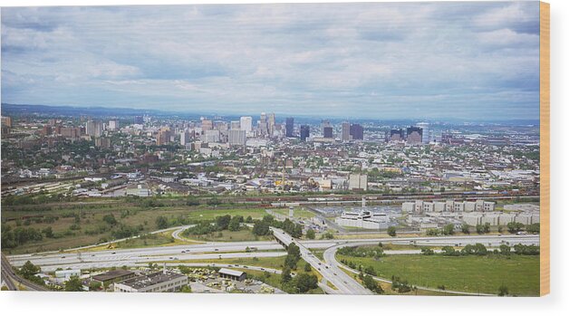 Photography Wood Print featuring the photograph Aerial View Of A City, Newark, New by Panoramic Images