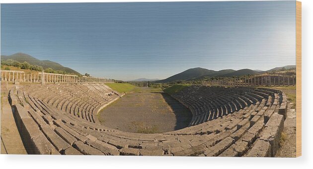 Ancient Civilization Wood Print featuring the photograph Ancient Messene Stadium by David Parker/science Photo Library