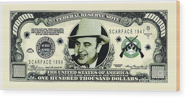 Vintage Wood Print featuring the photograph Capone by Action