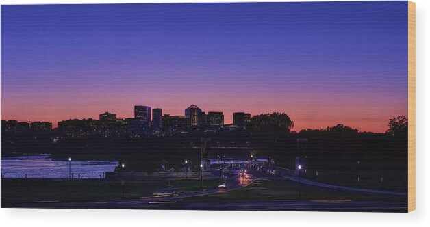 Skyline Wood Print featuring the photograph City At The Edge Of Night by Metro DC Photography