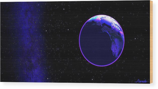 Earth Wood Print featuring the photograph Cosmic Embrace #1 by Renee Anderson