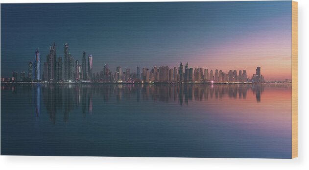 Dubai Wood Print featuring the photograph Dubai Marina Skyline by Javier De La