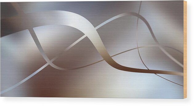 Three Dimensional Wood Print featuring the digital art Graceful Lines Intertwined by Ralf Hiemisch