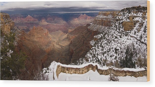 Grand Canyon Wood Print featuring the photograph Grand Canyon in Winter by Brad Brizek