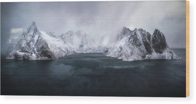 Reine Wood Print featuring the photograph Guardian Of Lofoten by Stan Huang