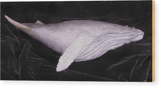 Whale Wood Print featuring the mixed media Humpback Whale by Dan Townsend