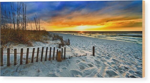 Landscape Wood Print featuring the photograph Landscape Sunrise Panorama by Eszra Tanner