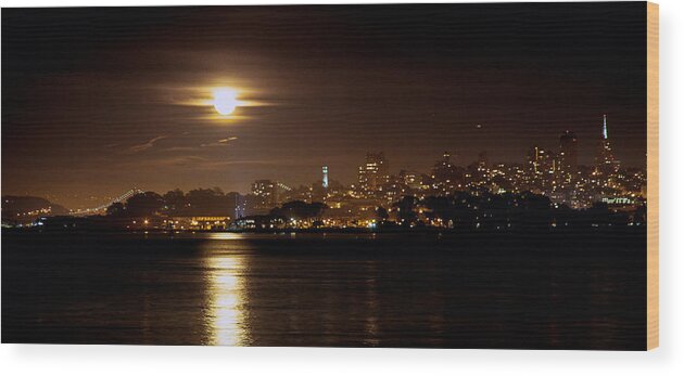 Landscape Wood Print featuring the photograph Moon Glow by Steven Reed