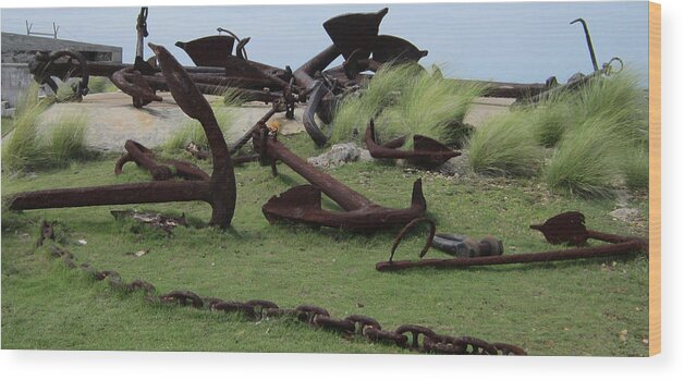 Anchor Wood Print featuring the photograph Old Anchor by Aaron Martens