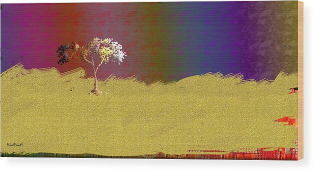 Paddy Field Wood Print featuring the digital art Paddy Field by Asok Mukhopadhyay