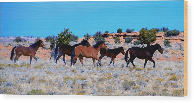 Oil Wood Print featuring the photograph Running Wild by Tranquil Light Photography