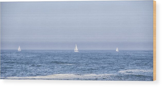 Water Wood Print featuring the photograph Sailboats by Paulo Goncalves