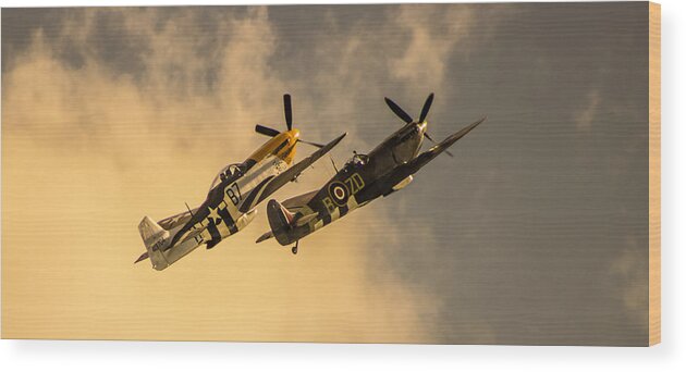 Duxford Wood Print featuring the photograph Spitfire by Martin Newman