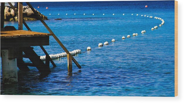 Ocean Wood Print featuring the photograph Steps to relaxation by Haren Images- Kriss Haren