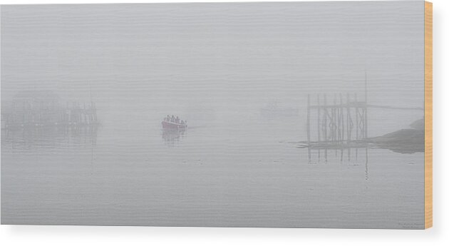 Fog Wood Print featuring the photograph Stonington Maine Morning Fog by Marty Saccone
